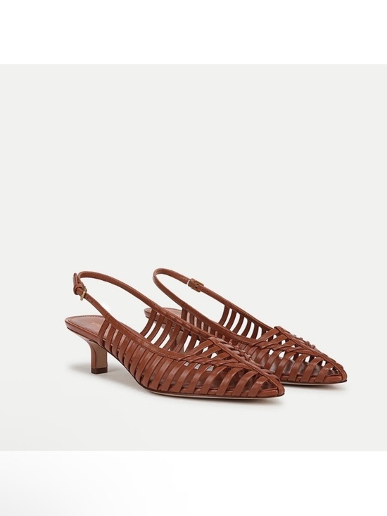 Veronica Beard Shoes - Veronica Beard Britte Kitten Heel Slingback Pump in Whiskey Tan Sz 8